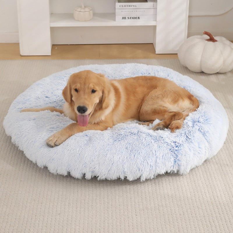 Round and fluffy dog bed with extra softness