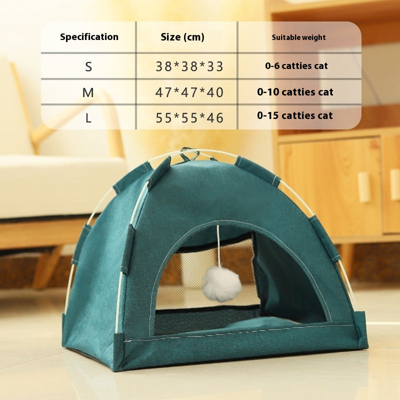 Indoor cat tent with bed
