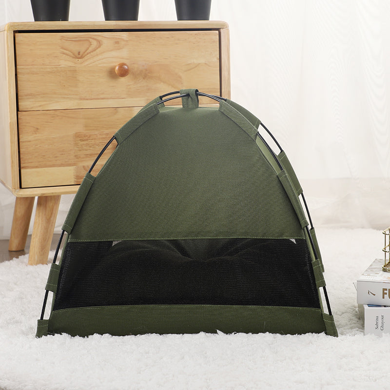 Cat/small dog tent with padded bed for comfort