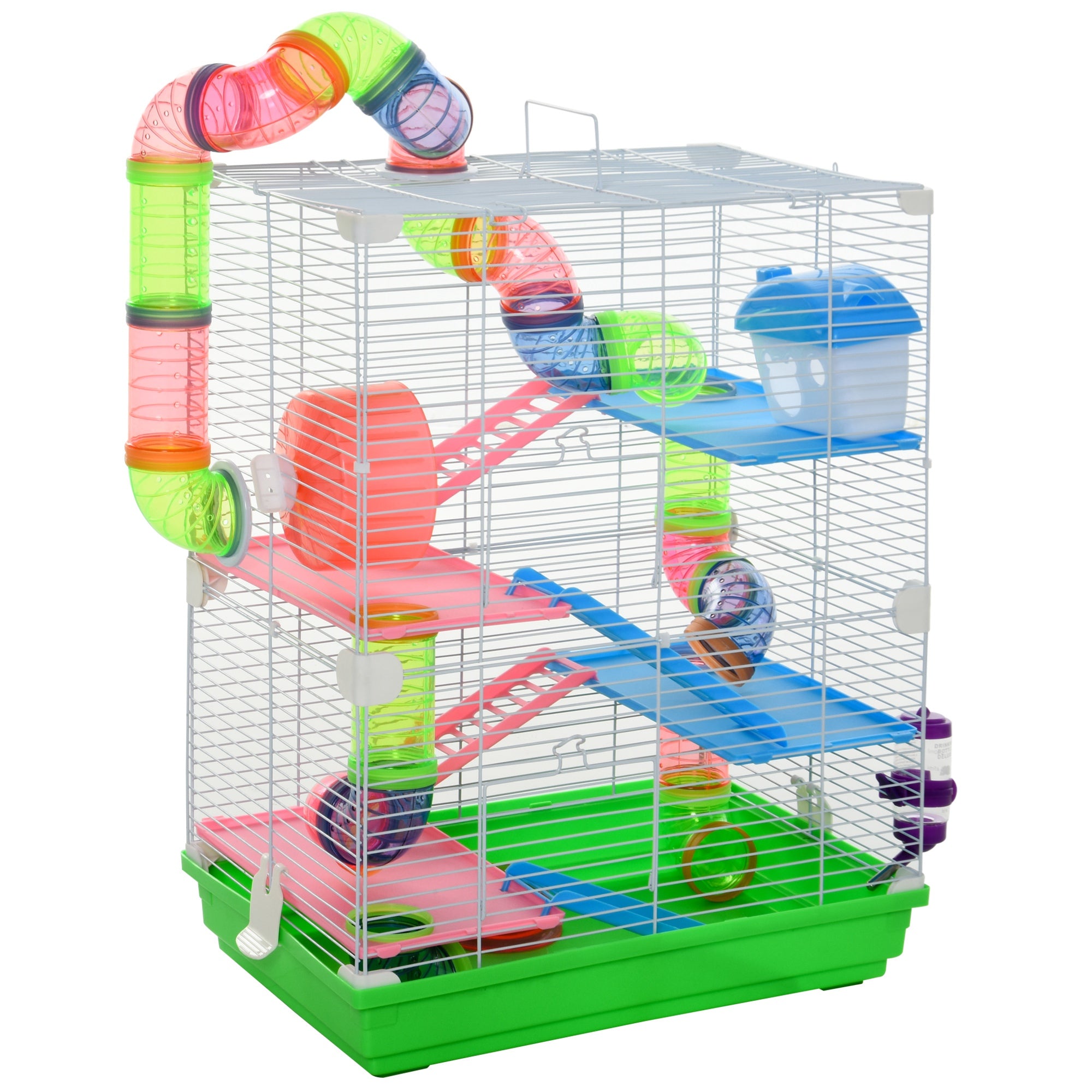 5 Tier Hamster Cage with wheel, bottle, bowl and tunnels