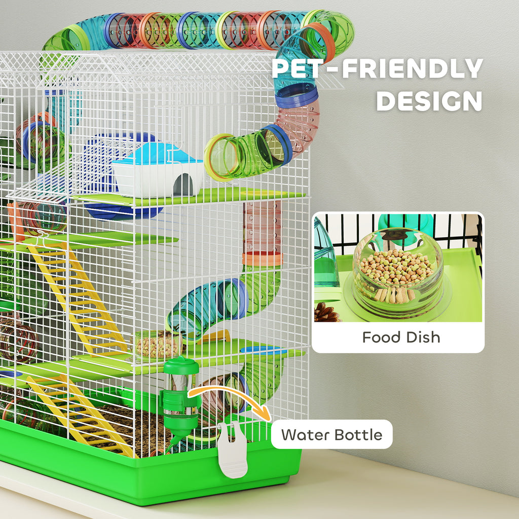 5 Tier Hamster Cage with wheel, bottle, bowl and tunnels