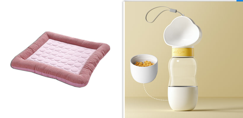 Dog bed with built-in cooling mat