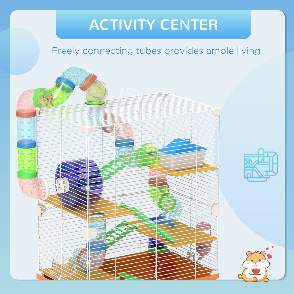 5 Tier Hamster Cage with wheel, bottle, bowl and tunnels