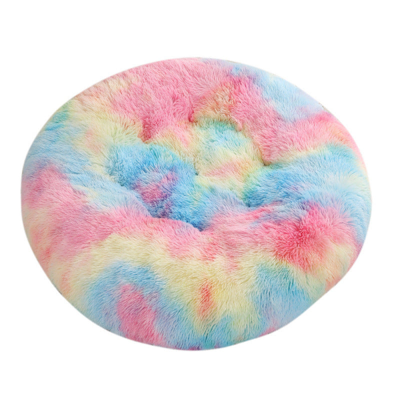 Round and fluffy dog bed with extra softness