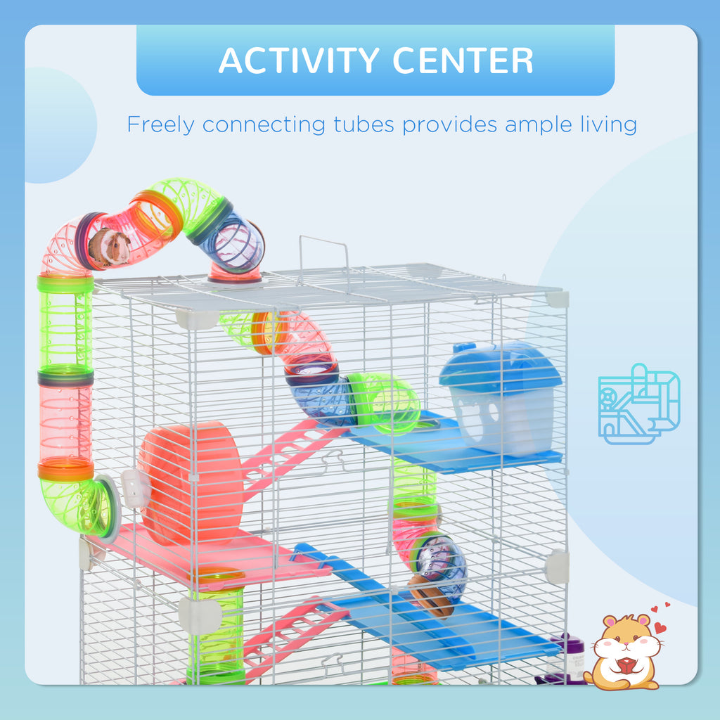 5 Tier Hamster Cage with wheel, bottle, bowl and tunnels