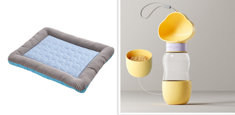 Dog bed with built-in cooling mat