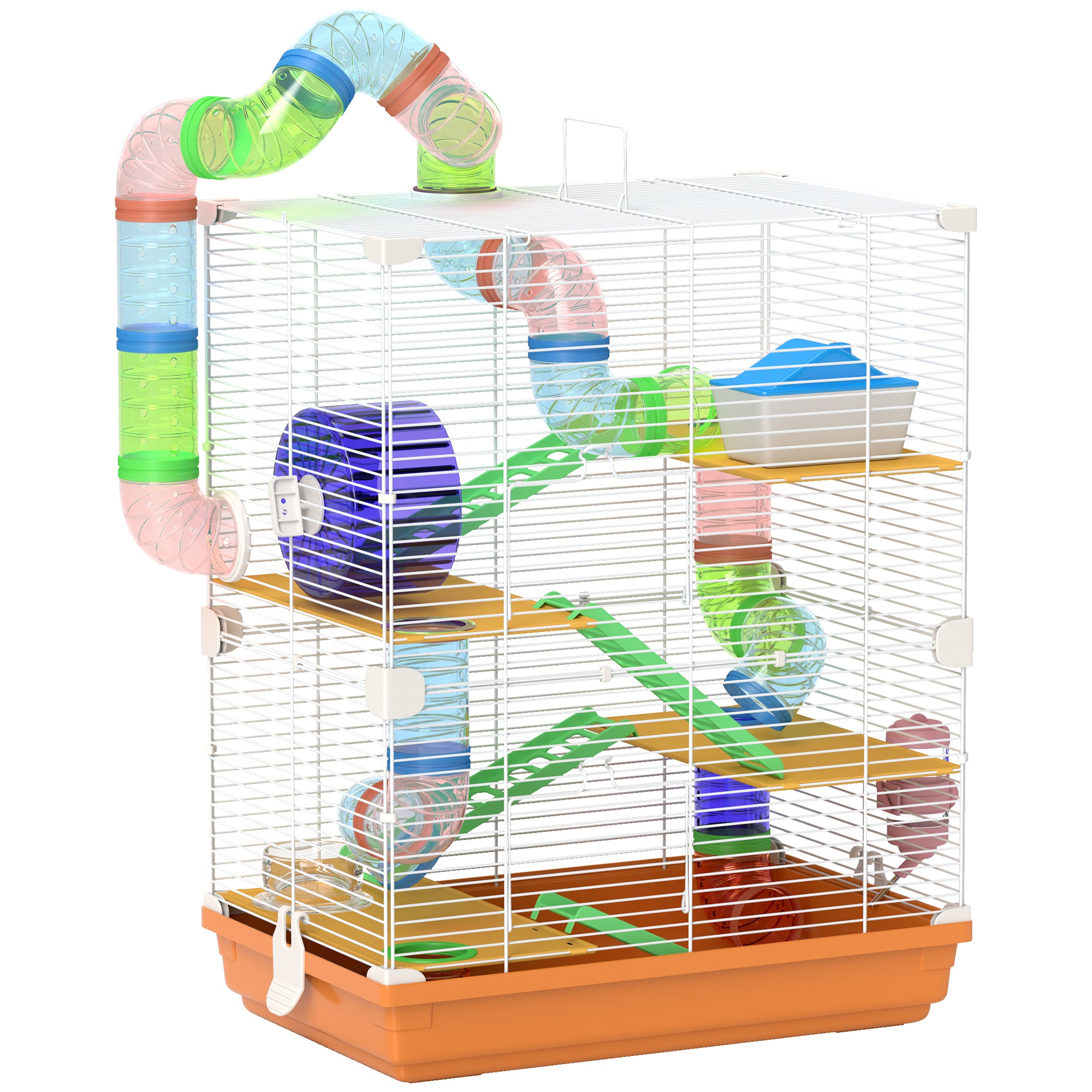 5 Tier Hamster Cage with wheel, bottle, bowl and tunnels