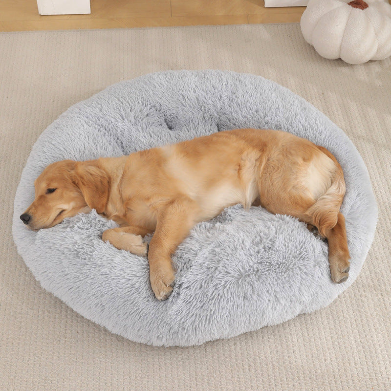 Round and fluffy dog bed with extra softness