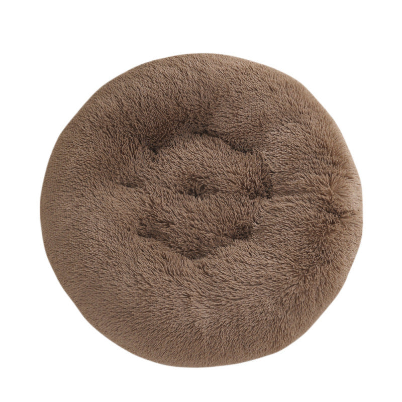 Round and fluffy dog bed with extra softness