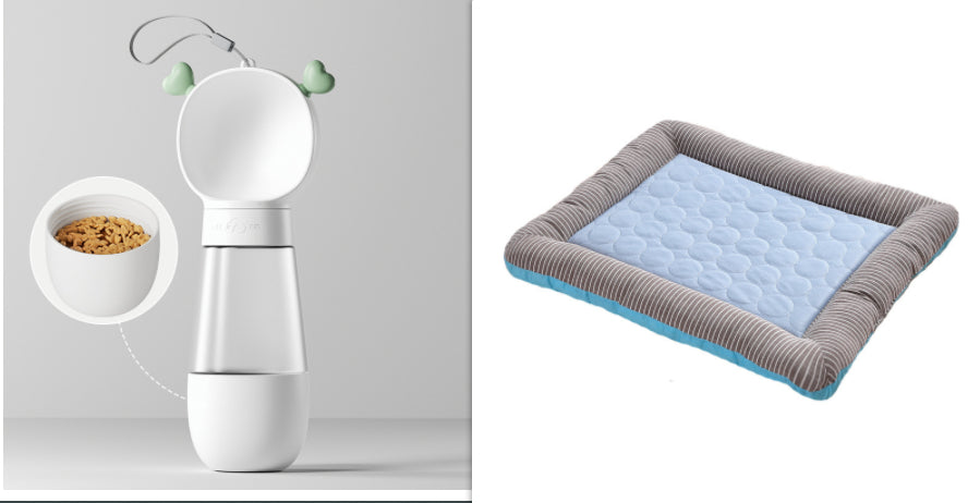 Dog bed with built-in cooling mat