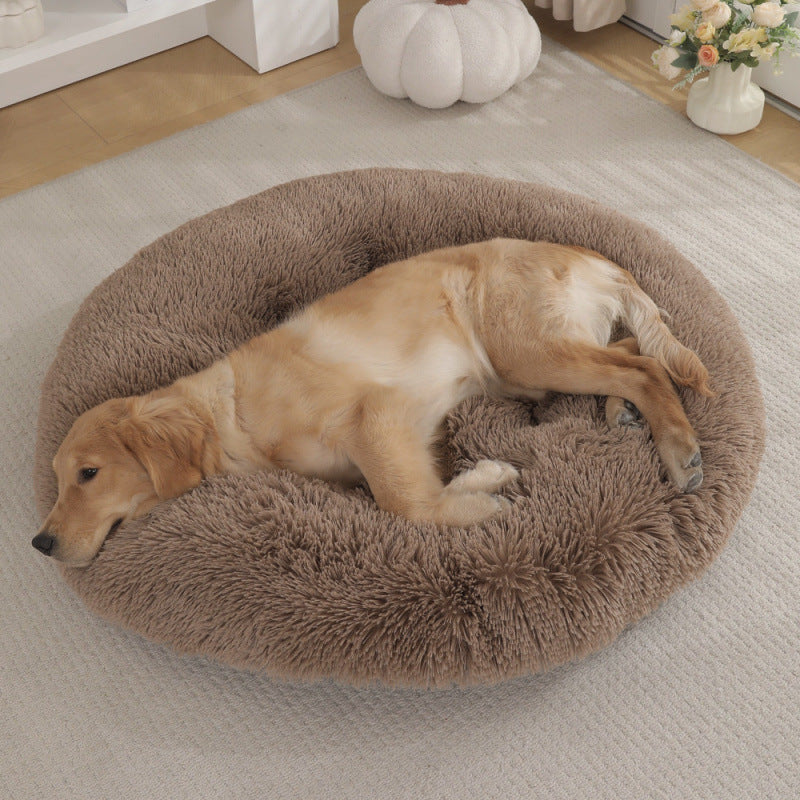 Round and fluffy dog bed with extra softness