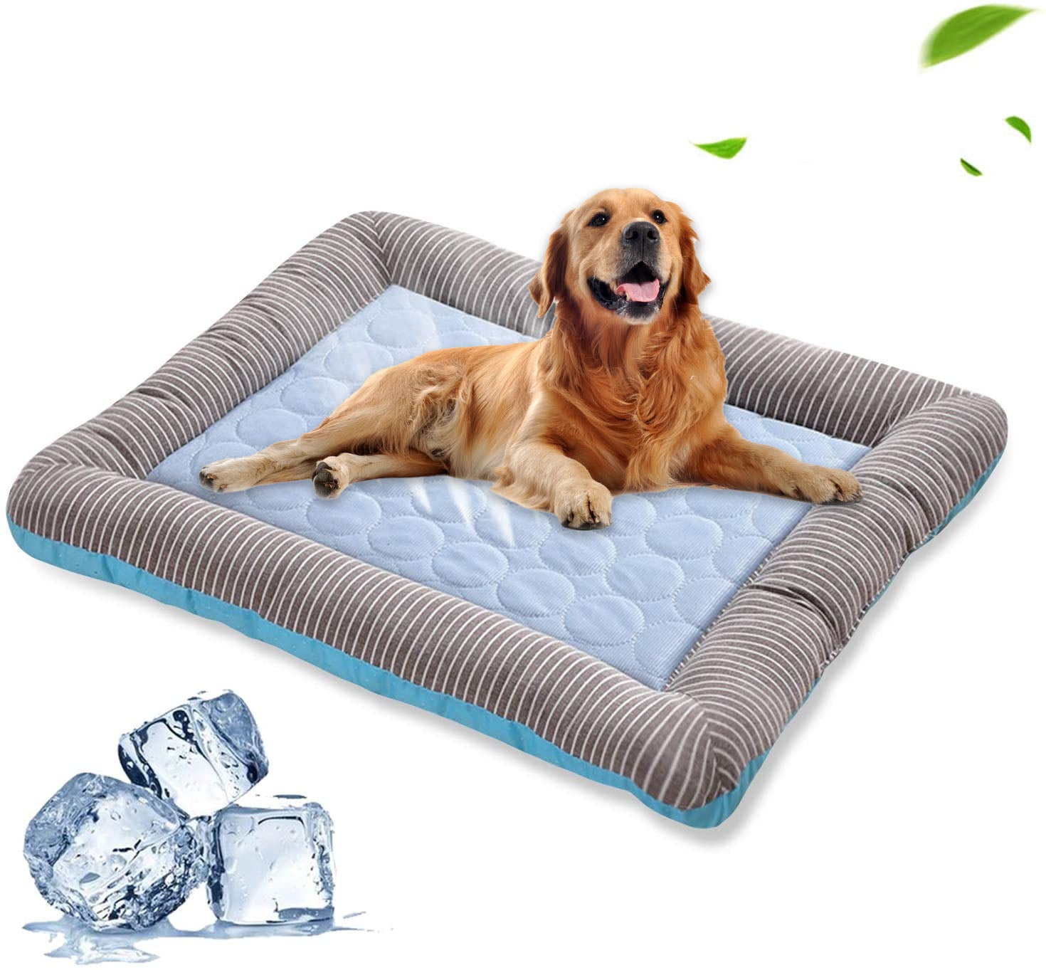 Dog bed with built-in cooling mat