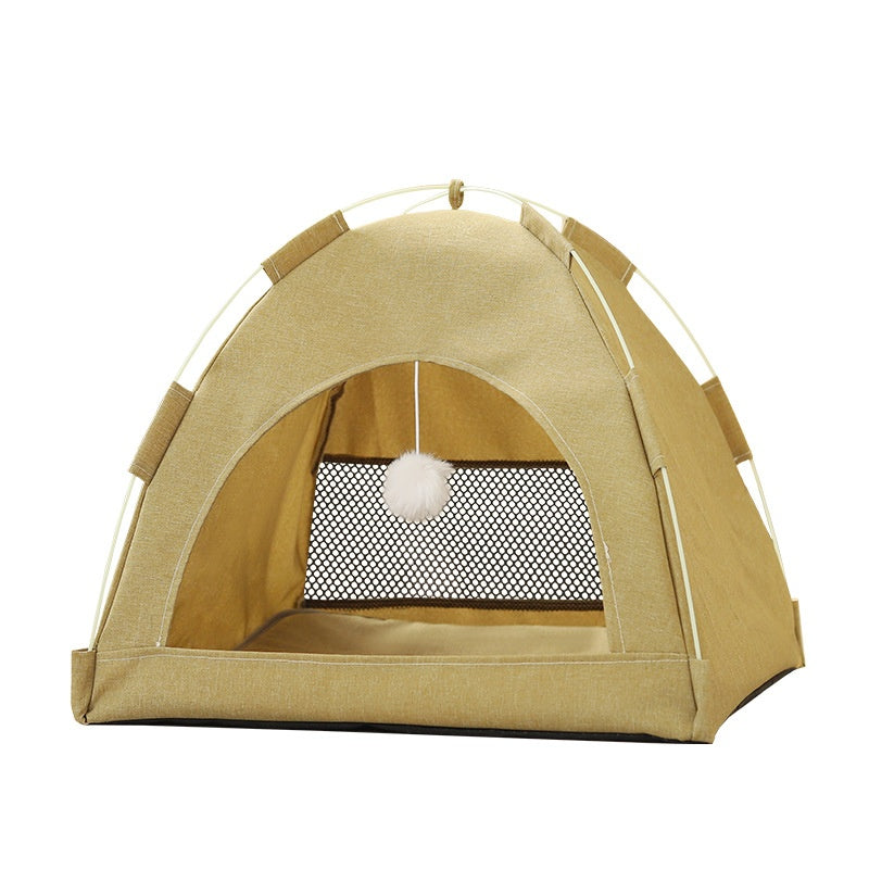 Indoor cat tent with bed