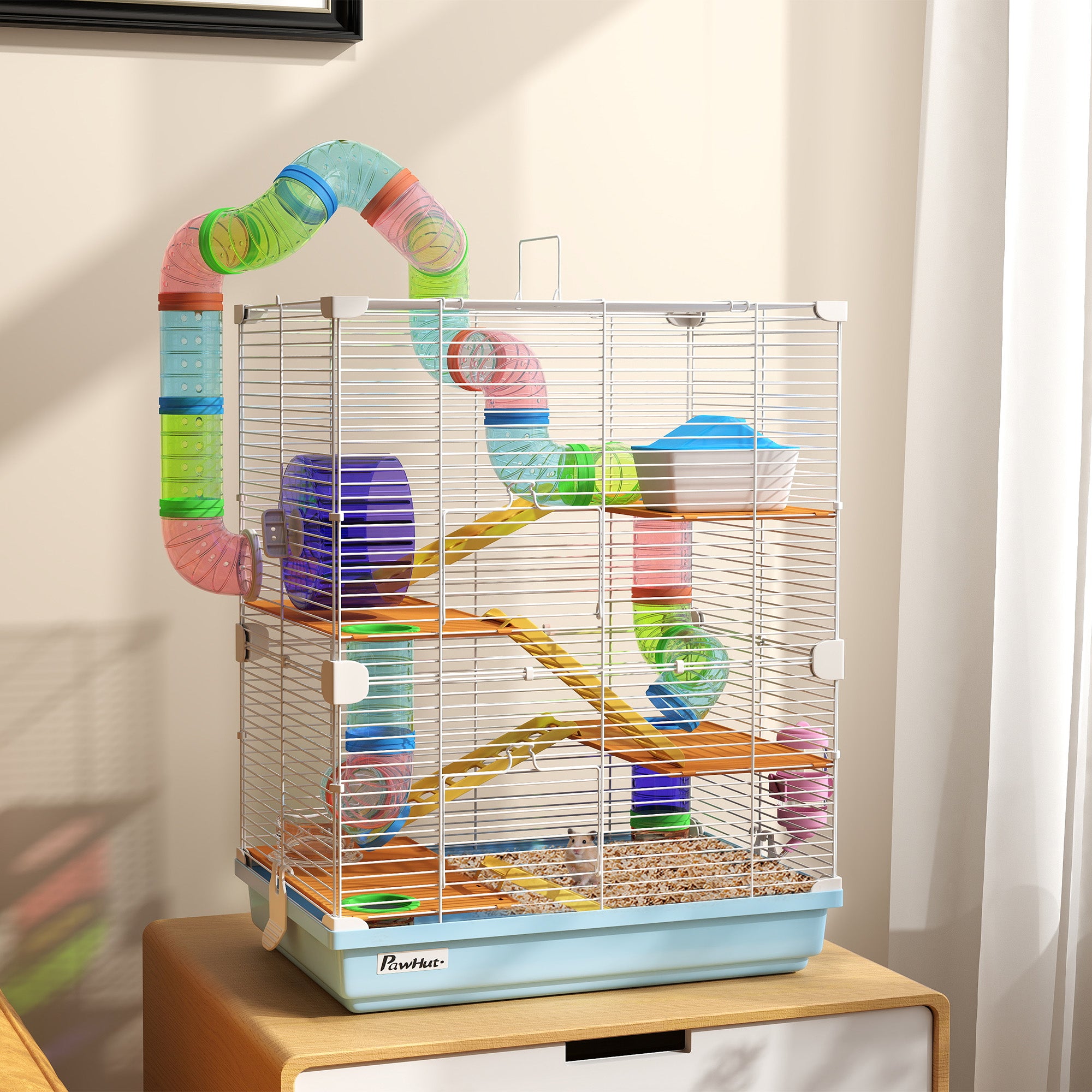 5 Tier Hamster Cage with wheel, bottle, bowl and tunnels
