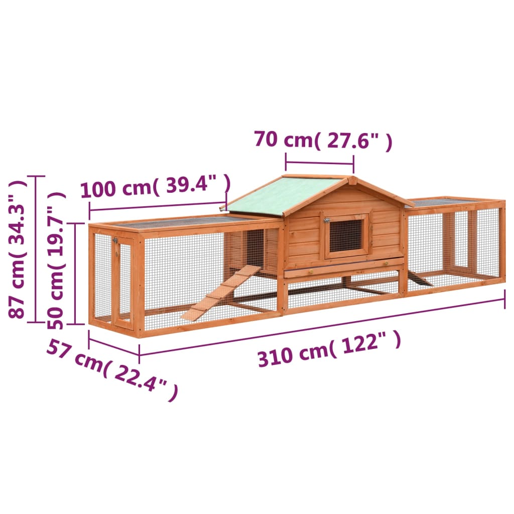 Large outdoor rabbit hutch