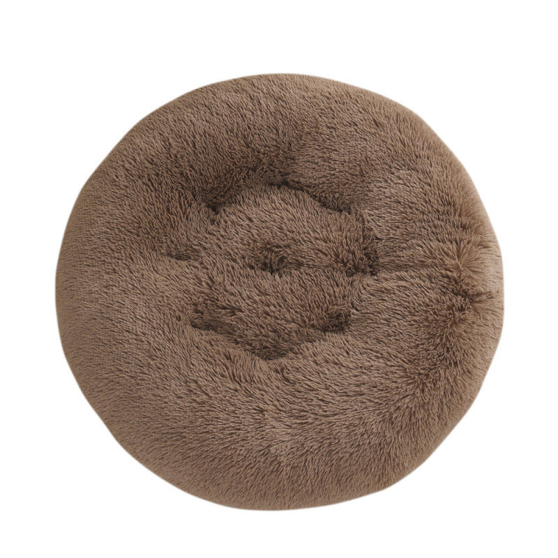 Round and fluffy dog bed with extra softness