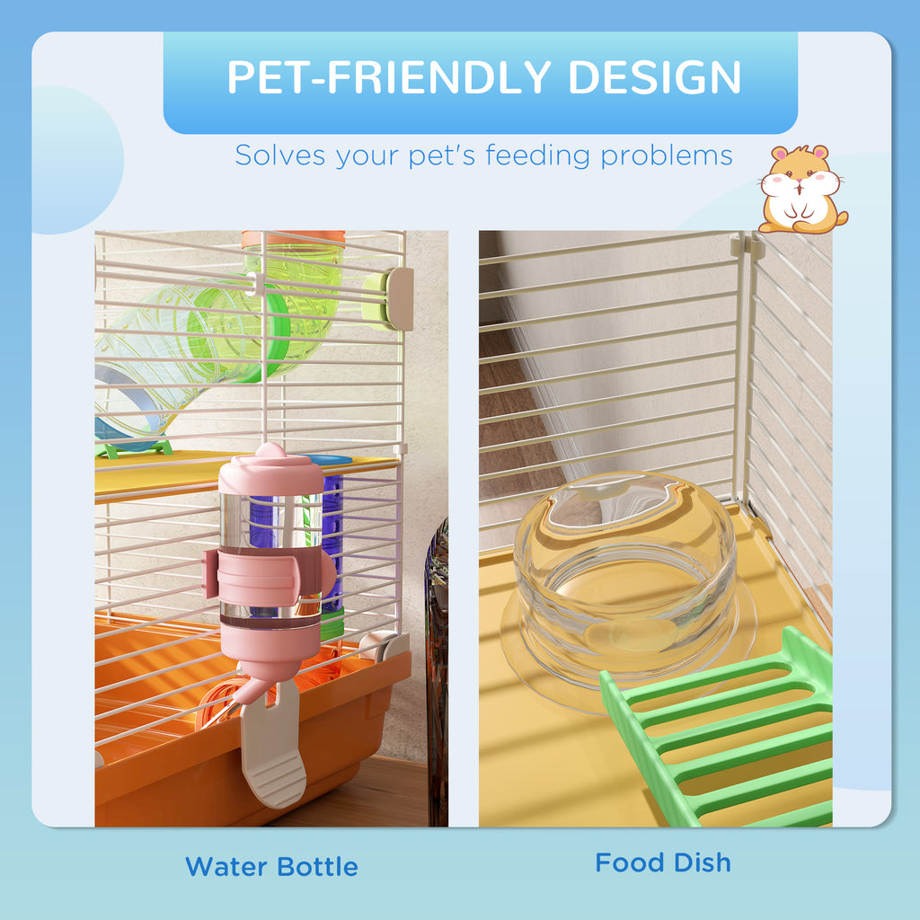 5 Tier Hamster Cage with wheel, bottle, bowl and tunnels