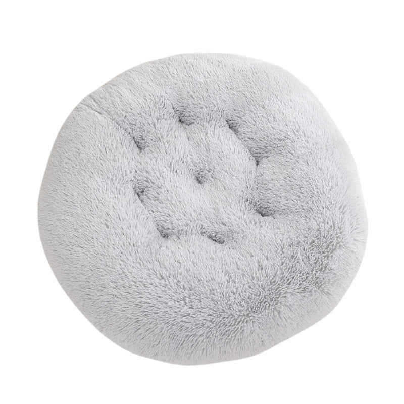 Round and fluffy dog bed with extra softness