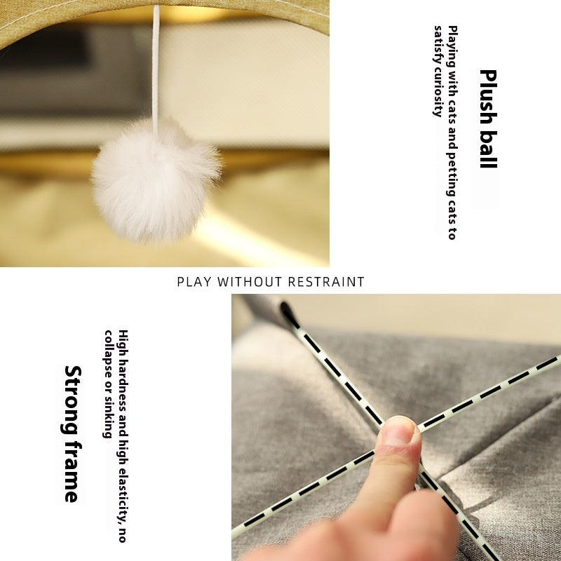 Indoor cat tent with bed