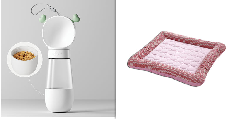 Dog bed with built-in cooling mat