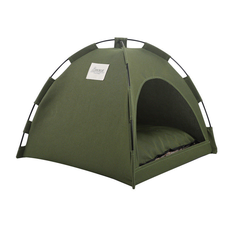Cat/small dog tent with padded bed for comfort