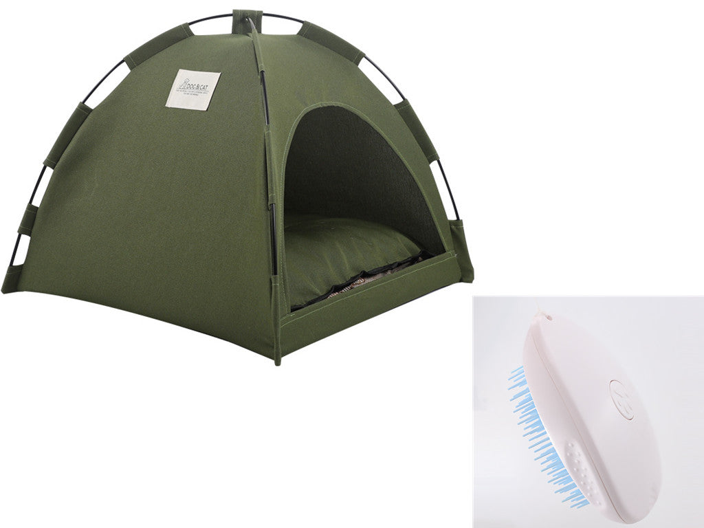 Cat/small dog tent with padded bed for comfort