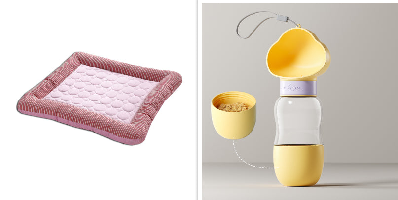 Dog bed with built-in cooling mat