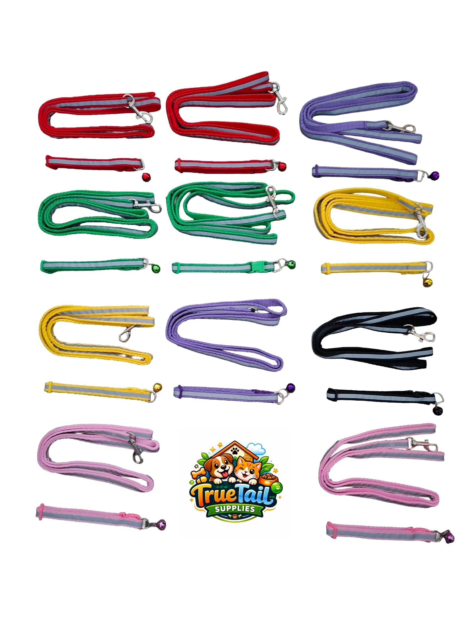 Reflective and adjustable cat collars with leads in many colours